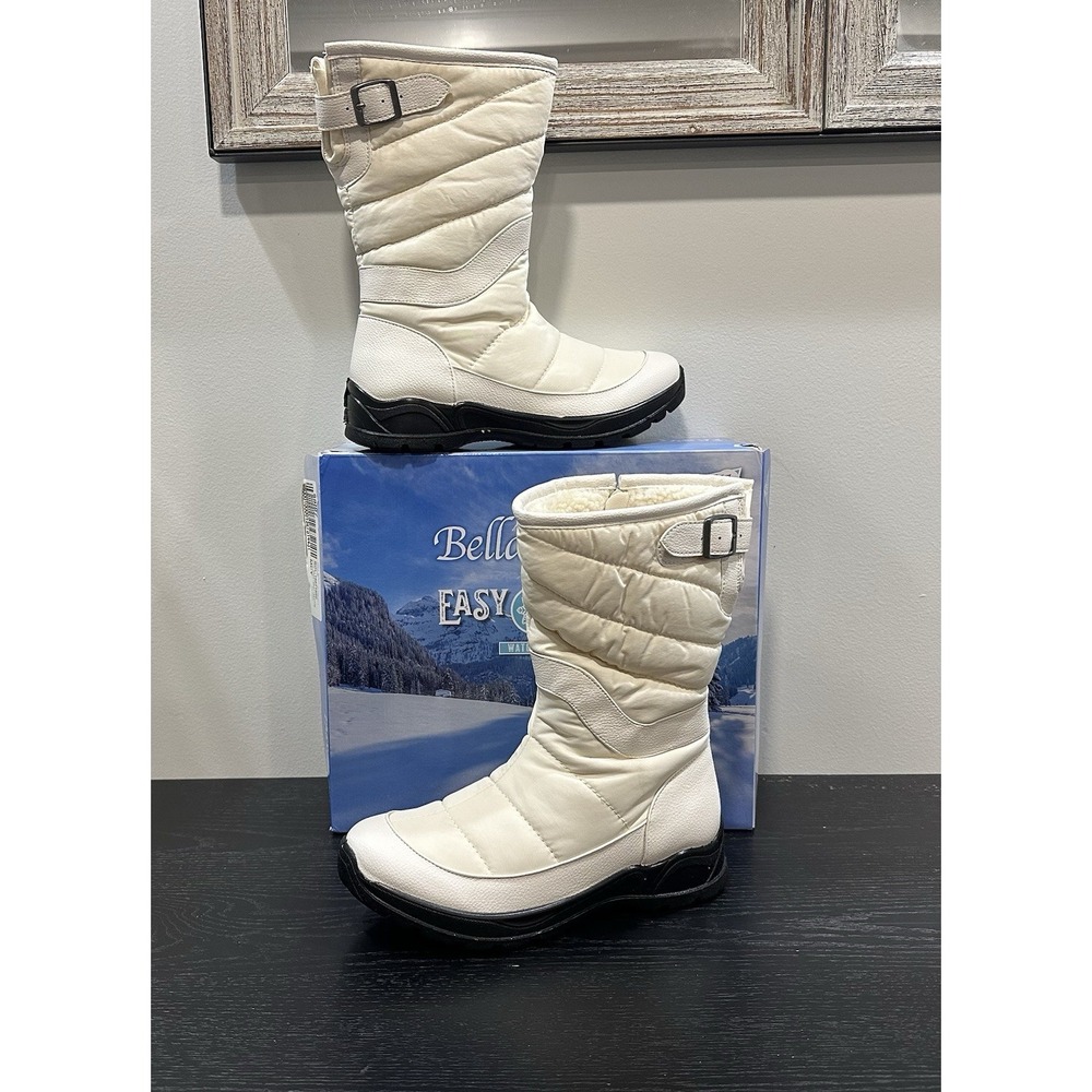 Bella Vita Easy Dry Waterproof Woman's Snow Boots Size 6 White NEW READ